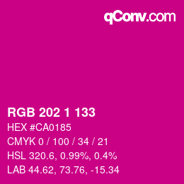 カラーコード: RGB 202 1 133 | qconv.com