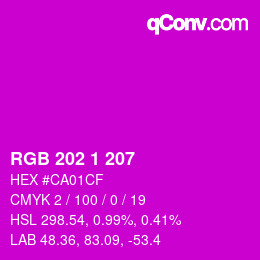 カラーコード: RGB 202 1 207 | qconv.com