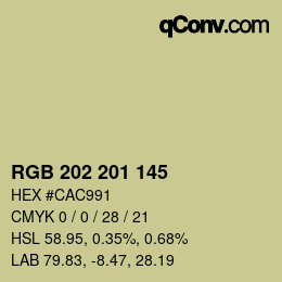 Código de color: RGB 202 201 145 | qconv.com