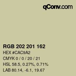 Farbcode: RGB 202 201 162 | qconv.com