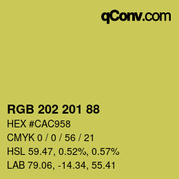 Color code: RGB 202 201 88 | qconv.com