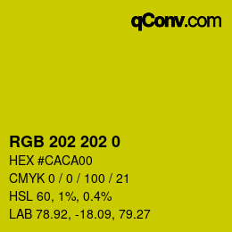 カラーコード: RGB 202 202 0 | qconv.com