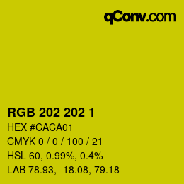 Color code: RGB 202 202 1 | qconv.com