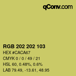 Color code: RGB 202 202 103 | qconv.com