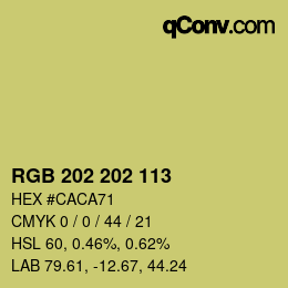 Color code: RGB 202 202 113 | qconv.com