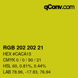 Color code: RGB 202 202 21 | qconv.com