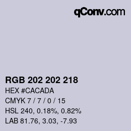 Color code: RGB 202 202 218 | qconv.com