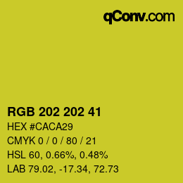 Color code: RGB 202 202 41 | qconv.com