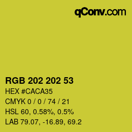 Color code: RGB 202 202 53 | qconv.com