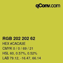 Color code: RGB 202 202 62 | qconv.com