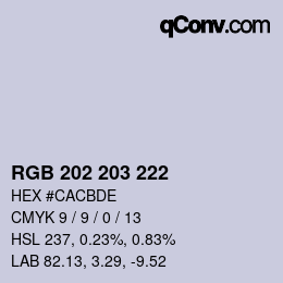 Color code: RGB 202 203 222 | qconv.com