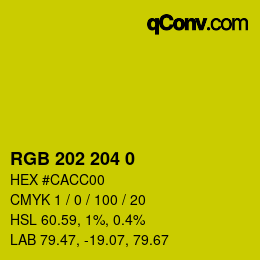 Color code: RGB 202 204 0 | qconv.com