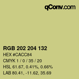 カラーコード: RGB 202 204 132 | qconv.com