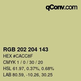 颜色代码: RGB 202 204 143 | qconv.com