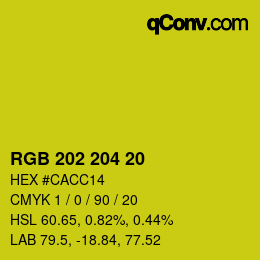 Color code: RGB 202 204 20 | qconv.com