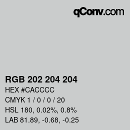 Code couleur: RGB 202 204 204 | qconv.com