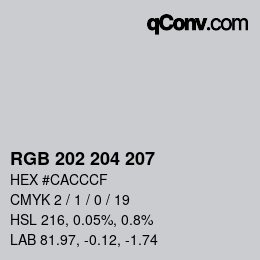 颜色代码: RGB 202 204 207 | qconv.com