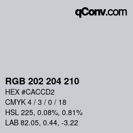 Color code: RGB 202 204 210 | qconv.com