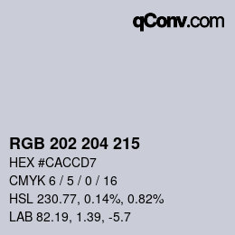 カラーコード: RGB 202 204 215 | qconv.com