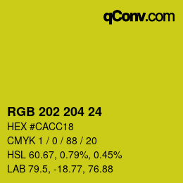 カラーコード: RGB 202 204 24 | qconv.com
