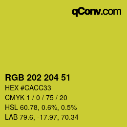 颜色代码: RGB 202 204 51 | qconv.com