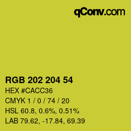 颜色代码: RGB 202 204 54 | qconv.com