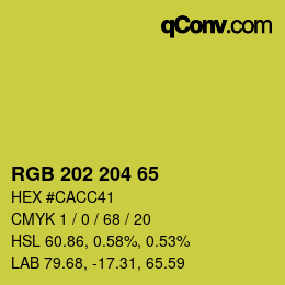 颜色代码: RGB 202 204 65 | qconv.com