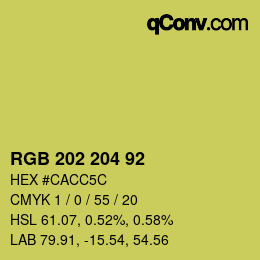 颜色代码: RGB 202 204 92 | qconv.com