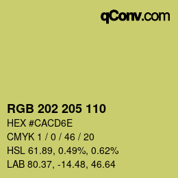 カラーコード: RGB 202 205 110 | qconv.com
