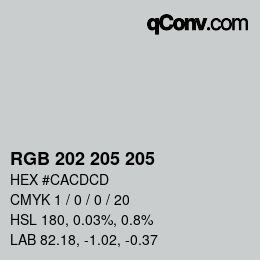 Color code: RGB 202 205 205 | qconv.com