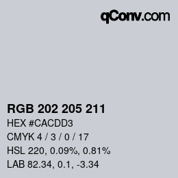 Color code: RGB 202 205 211 | qconv.com