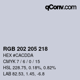 カラーコード: RGB 202 205 218 | qconv.com