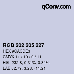 カラーコード: RGB 202 205 227 | qconv.com