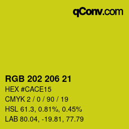 カラーコード: RGB 202 206 21 | qconv.com