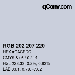 Color code: RGB 202 207 220 | qconv.com