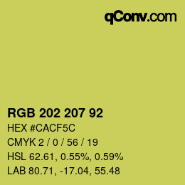 カラーコード: RGB 202 207 92 | qconv.com