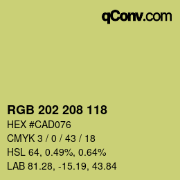 颜色代码: RGB 202 208 118 | qconv.com