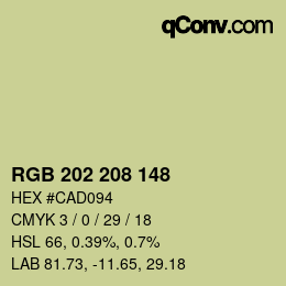 カラーコード: RGB 202 208 148 | qconv.com