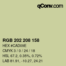 カラーコード: RGB 202 208 158 | qconv.com