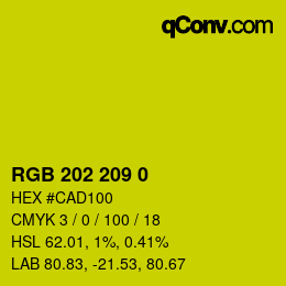 Color code: RGB 202 209 0 | qconv.com