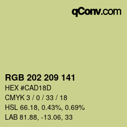 Color code: RGB 202 209 141 | qconv.com