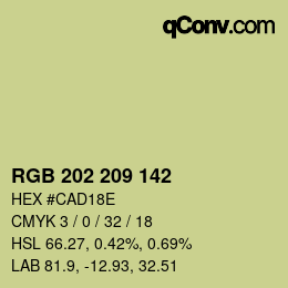 Color code: RGB 202 209 142 | qconv.com