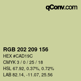 カラーコード: RGB 202 209 156 | qconv.com
