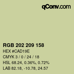 Color code: RGB 202 209 158 | qconv.com