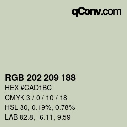 カラーコード: RGB 202 209 188 | qconv.com