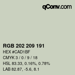 Color code: RGB 202 209 191 | qconv.com