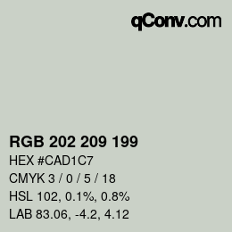 颜色代码: RGB 202 209 199 | qconv.com