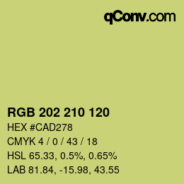 Color code: RGB 202 210 120 | qconv.com