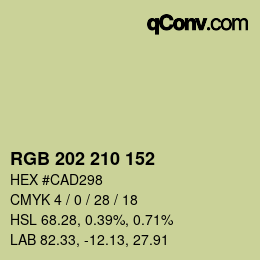 カラーコード: RGB 202 210 152 | qconv.com