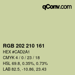 カラーコード: RGB 202 210 161 | qconv.com
